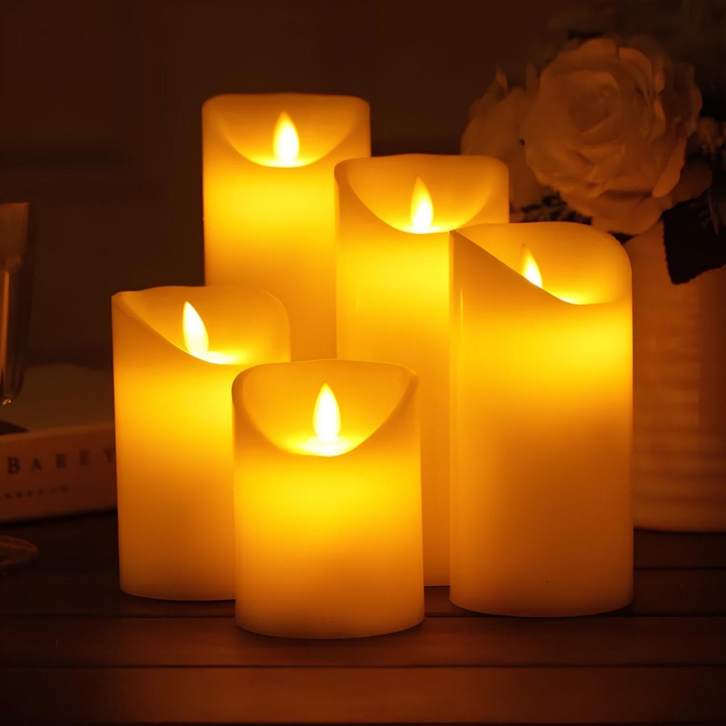 Flameless LED Kaarsen op Batterij - Realistische Verlichting voor Veilig en Duurzaam Gebruik - Meerdere Maten en Stijlen Classic Kaarsen – 5 stuks