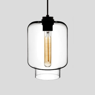 Cilindrische Hanglamp Glas Roze/Geel/Blauw Plafondlamp Helder D