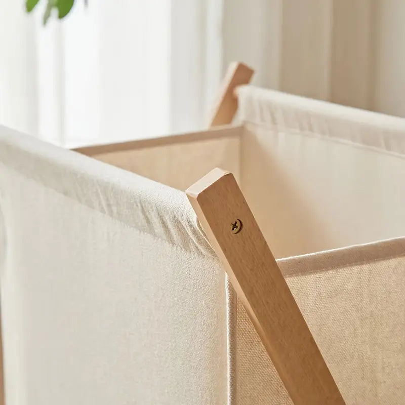Vouwbare Houten Wasmand Voor Slimme Opslag Thuis