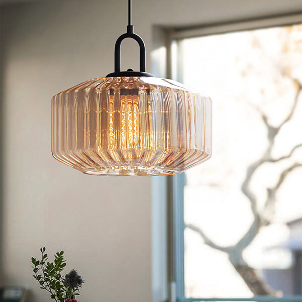 Hanglamp Geavanceerde Keuken Met Glazen Kap Voorbereiden