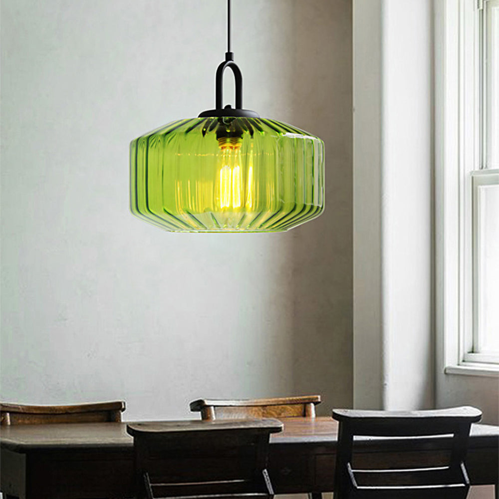 Hanglamp Geavanceerde Keuken Met Glazen Kap Voorbereiden