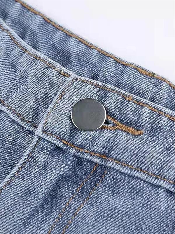 Flare-jeans met sterpatch op de rug