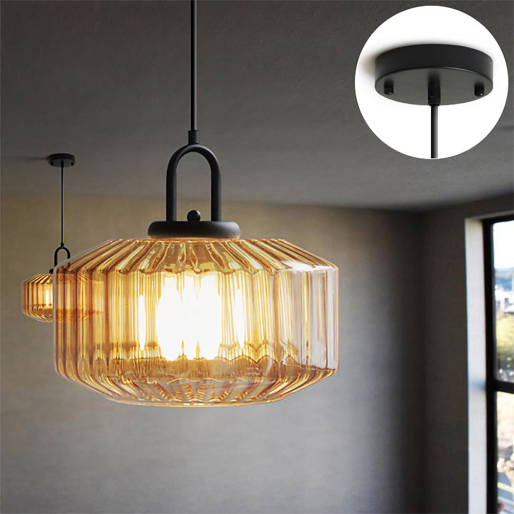 Hanglamp Geavanceerde Keuken Met Glazen Kap Voorbereiden