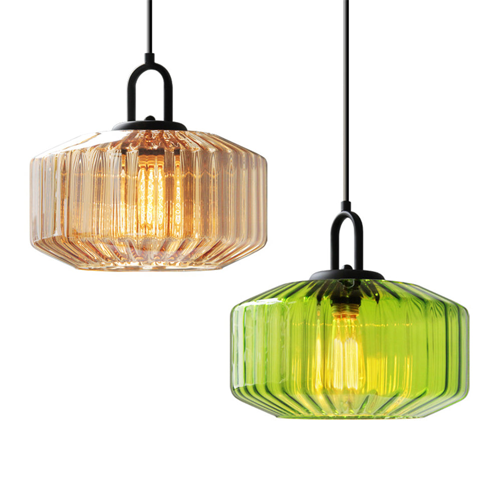 Hanglamp Geavanceerde Keuken Met Glazen Kap Voorbereiden