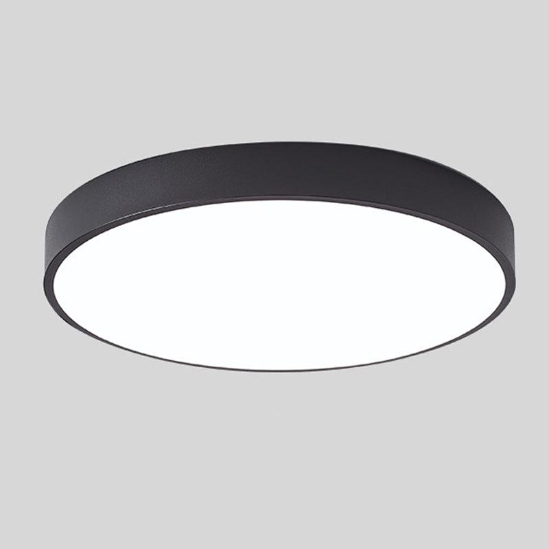 Scandinavische LED Plafondlamp in Cirkelvorm – Houten Plafonniere voor Slaapkamer en Studie, DIA 23 cm en 30 cm Zwart Effen