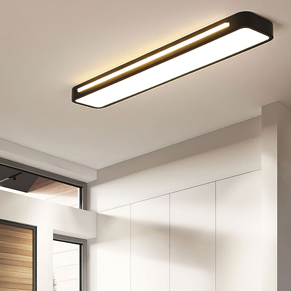 Moderne Nordic Minimalistische Lange LED Dimbare Plafondverlichting Zwart D78*H4CM 3 Kleurverandering via Schakelaar