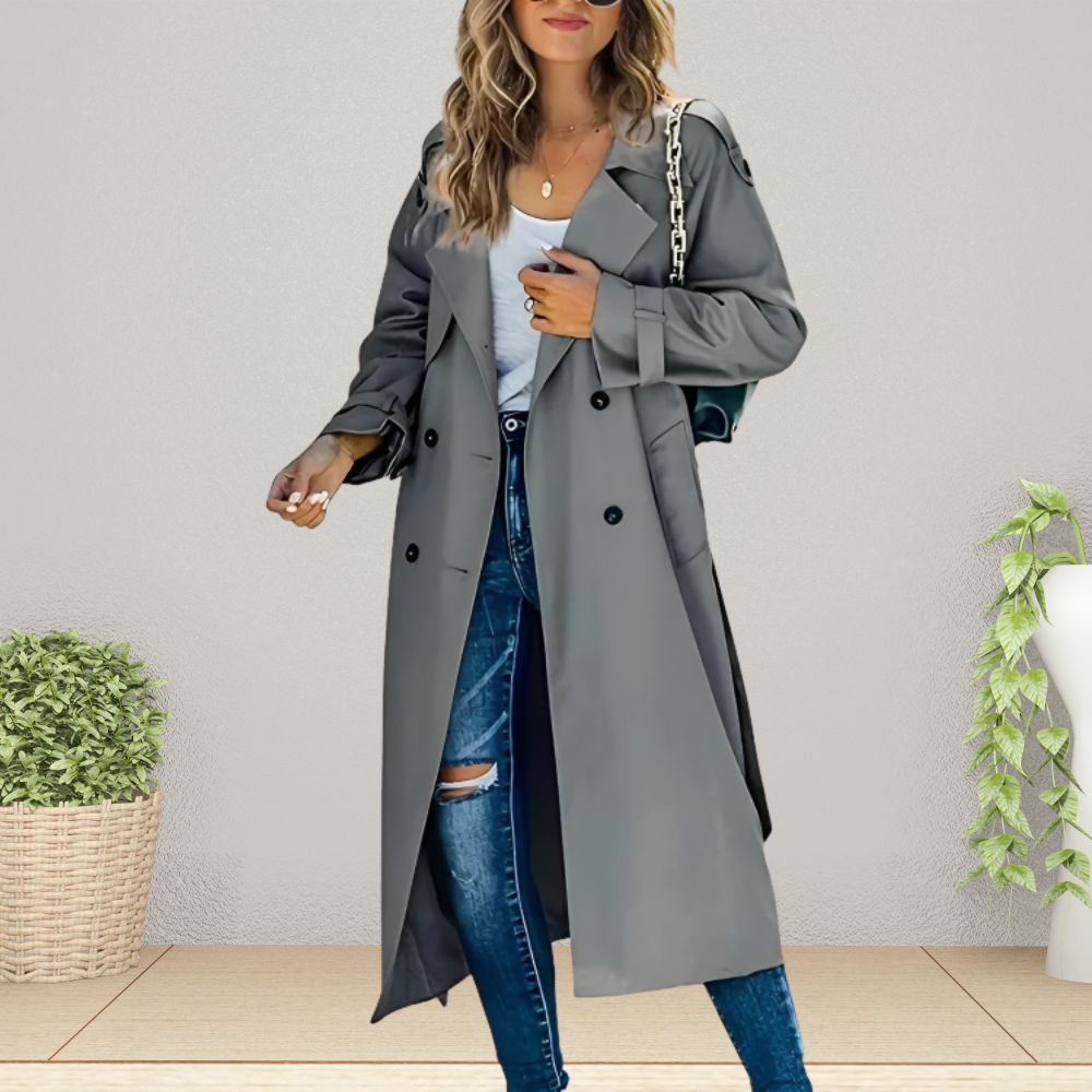 Dames Trenchcoat Tussenjas Grijs