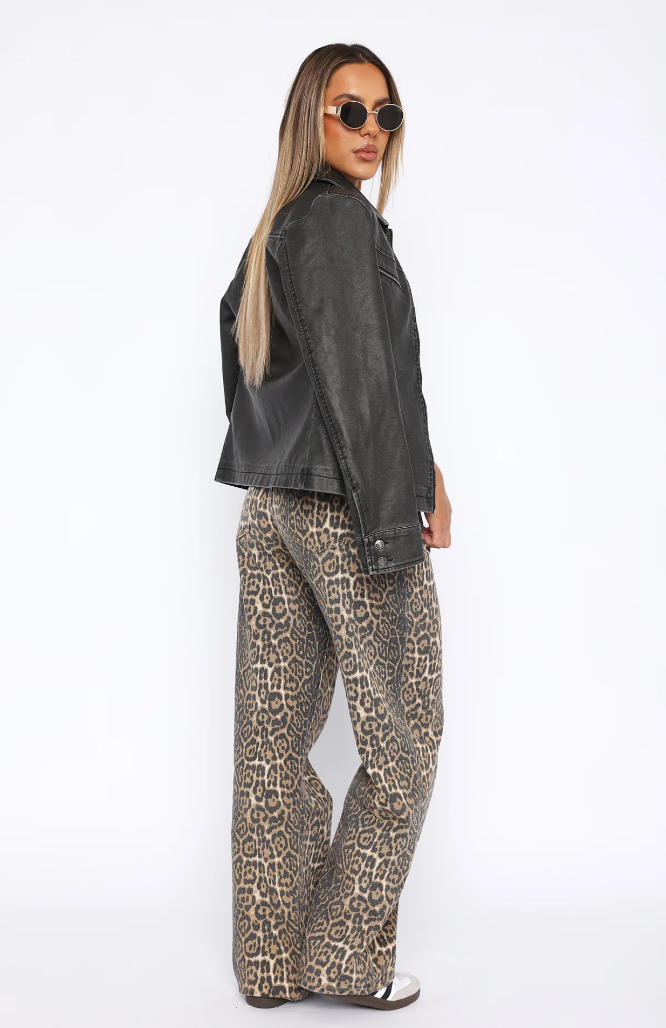 Lola Lage Taille Wijde Pijpen Luipaard Jeans voor Dames SEREIN