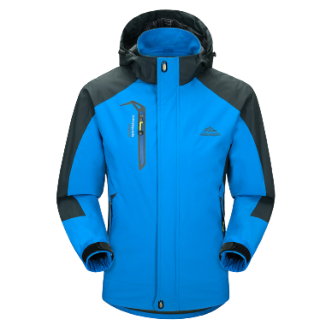 Heren Winterjas – Warme Isolerende Regenjas met Capuchon voor Buitenactiviteiten Blauw