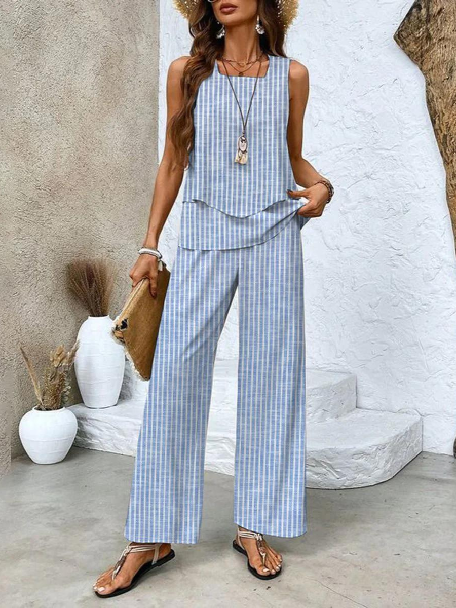 Averie | Serenity Twee-Delige Set voor Moeiteloze Elegantie Streep (Bijna uitverkocht)
