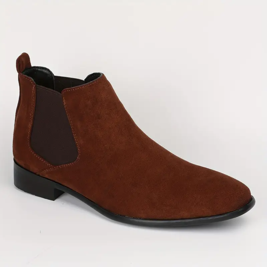 Heren Chelsea Boots – Vegan Leer – Elastische Zijkanten – Lage Hak – Comfort Fit
