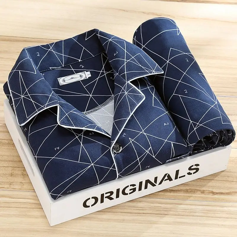 Pyjama set met overhemd en knoopsluiting