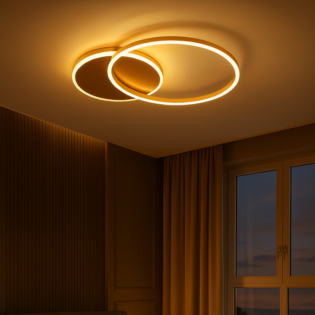 Plafondlamp Goud Geïntegreerde LED-verlichting 2 of 3-delig Goud | 2-delig Met afstandsbediening
