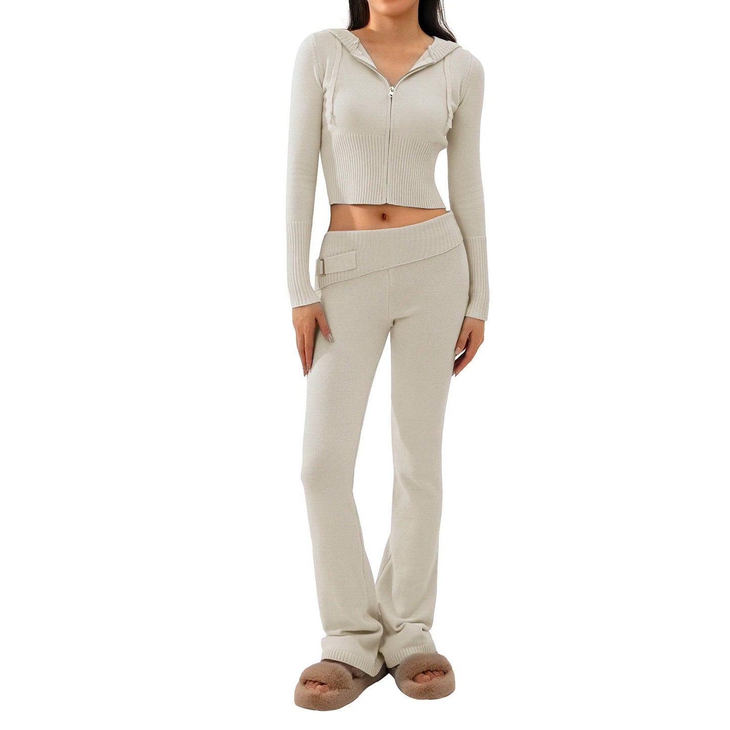 Maak je geen zorgen Twee-delige Set voor Comfort en Stijl Beige