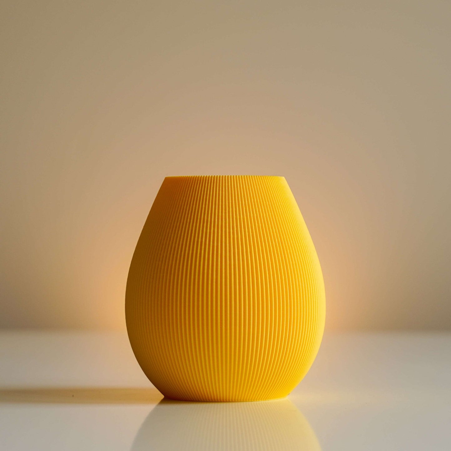 Bloemenvaas Ronde Duurzame Bioplastiek Waterdicht Snijbloem Savannegeel