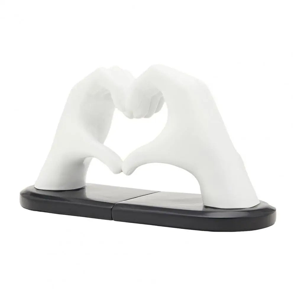 Liefdesgebaar Boekensteun Elegante Harssculptuur Hart Hand Wit