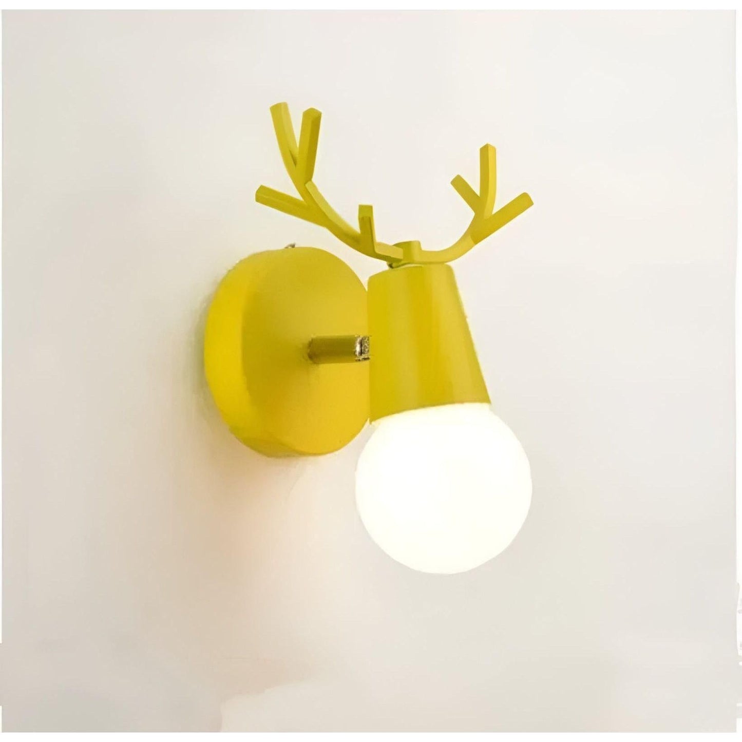 Wandlamp Antlerspark met LED Verlichting - Scandinavisch Ontwerp in Macaron Kleuren voor Binnengebruik Geel