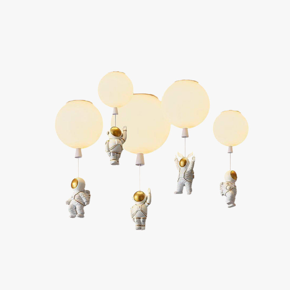 Astronaut Ballon Plafondlamp Warm Licht Voor Kinderkamer
