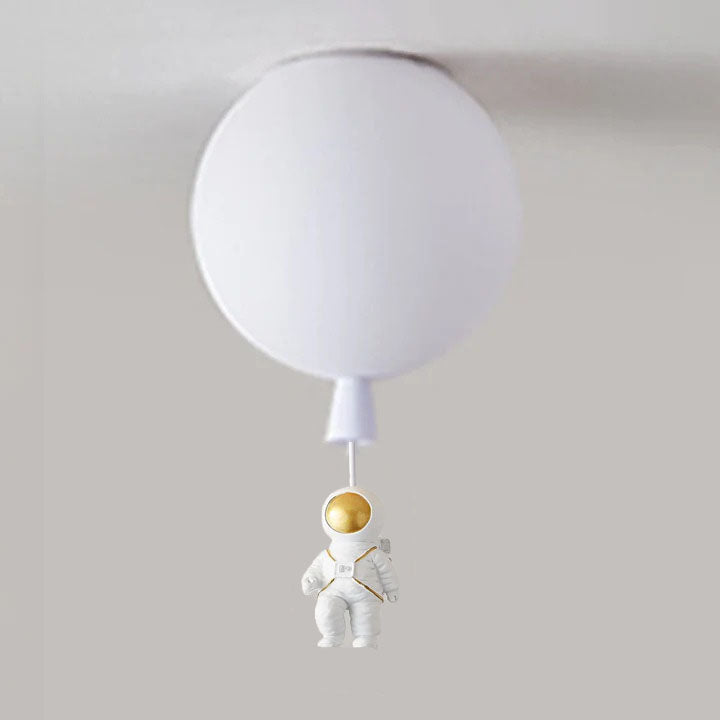 Astronaut Ballon Plafondlamp Warm Licht Voor Kinderkamer Wandeling