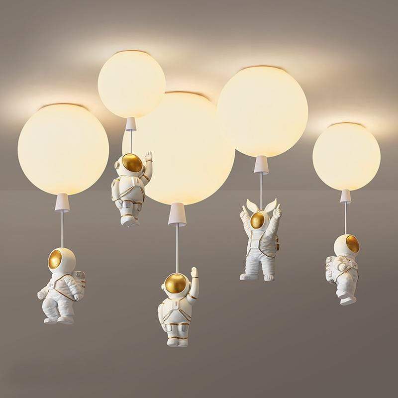 Astronaut Ballon Plafondlamp Warm Licht Voor Kinderkamer