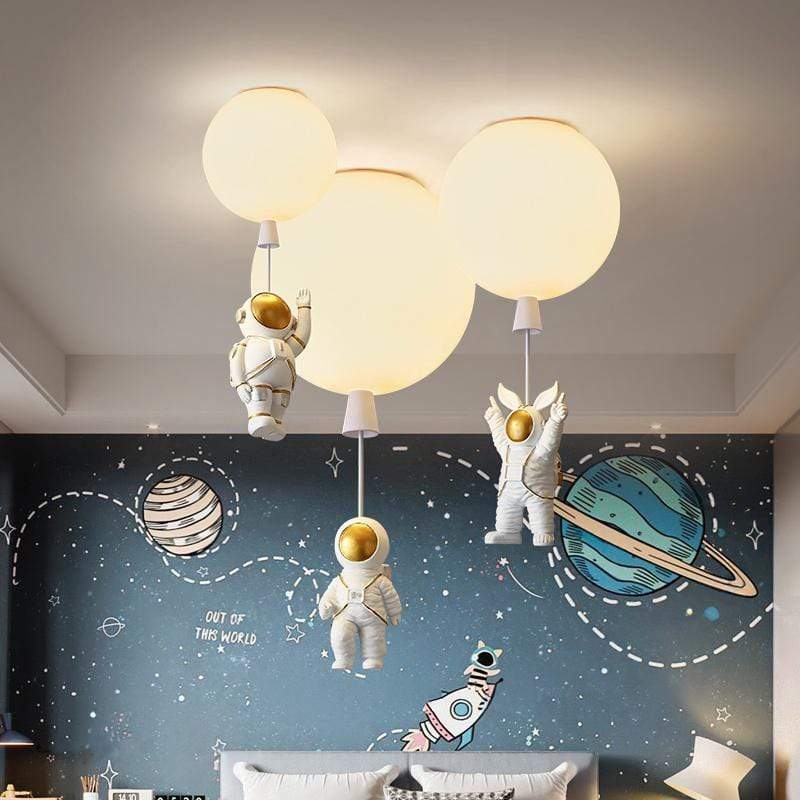 Astronaut Ballon Plafondlamp Warm Licht Voor Kinderkamer
