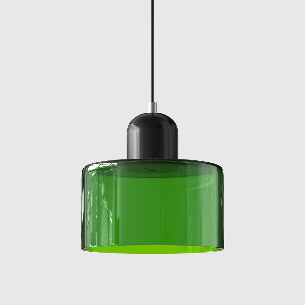 Creatieve Glazen Hanglamp Modern Design Voor Woonkamer Heldergroen Zwart