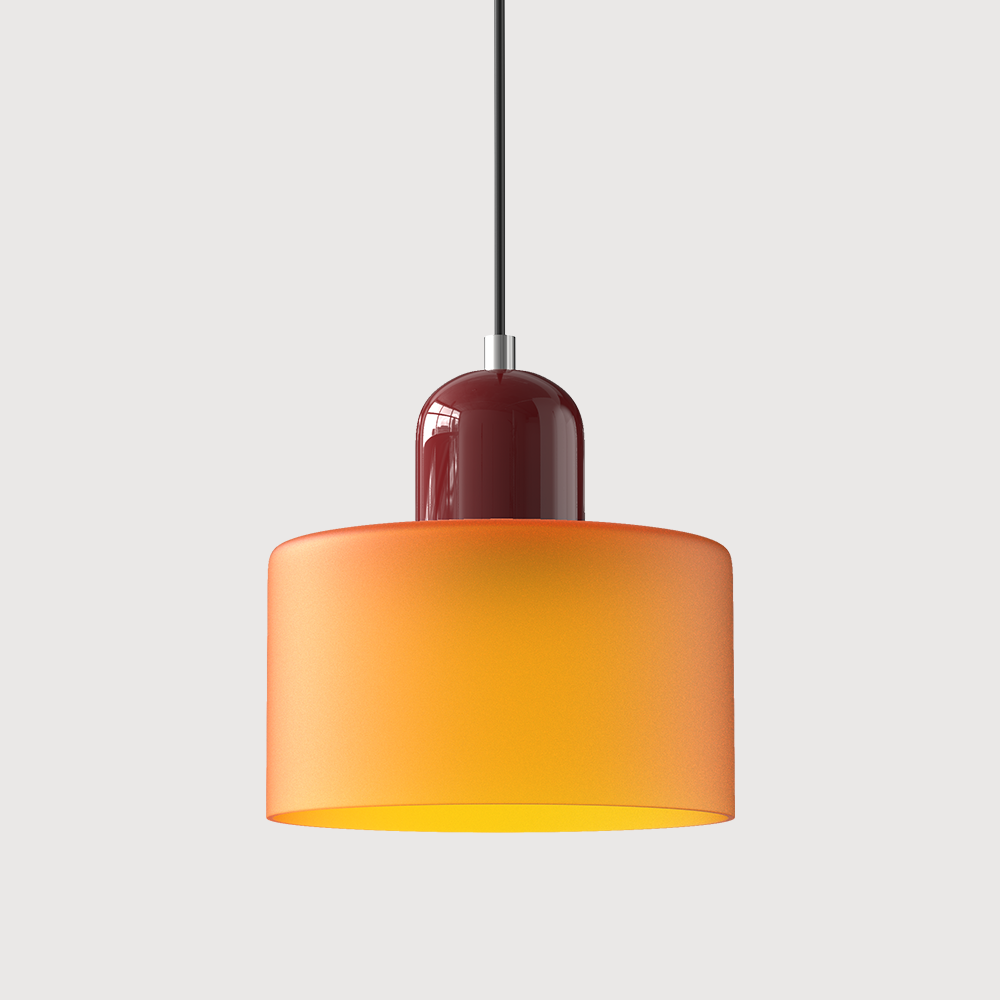 Creatieve Glazen Hanglamp Modern Design Voor Woonkamer Oranje Rood