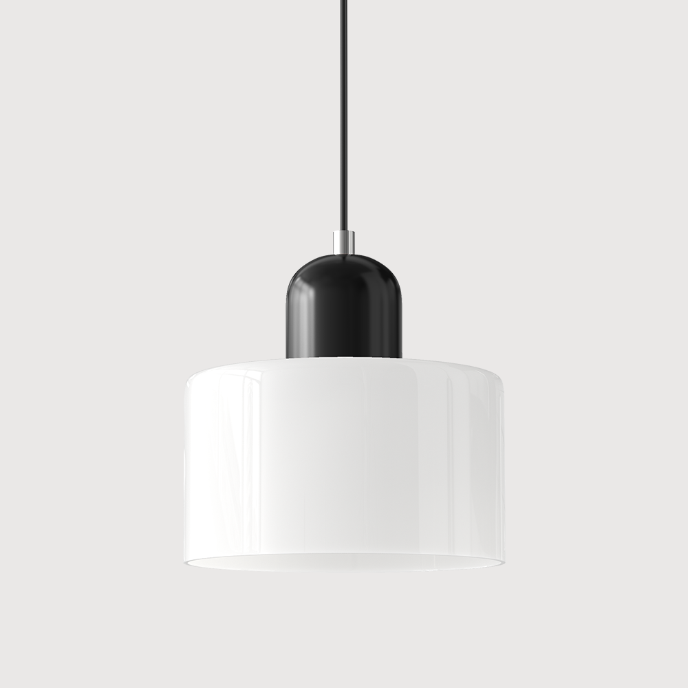 Creatieve Glazen Hanglamp Modern Design Voor Woonkamer Wit Zwart