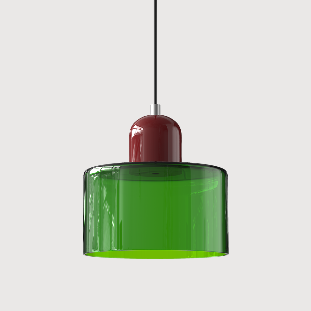 Creatieve Glazen Hanglamp Modern Design Voor Woonkamer Heldergroen Rood