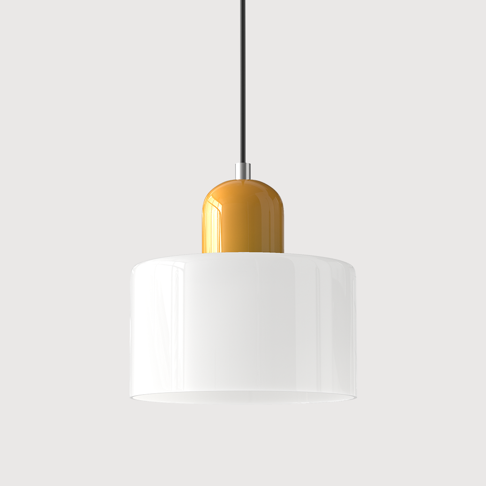 Creatieve Glazen Hanglamp Modern Design Voor Woonkamer Wit Geel
