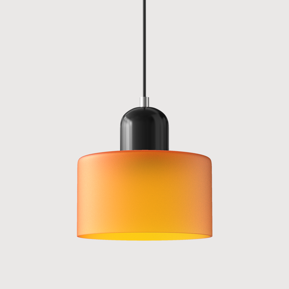 Creatieve Glazen Hanglamp Modern Design Voor Woonkamer Oranje Zwart