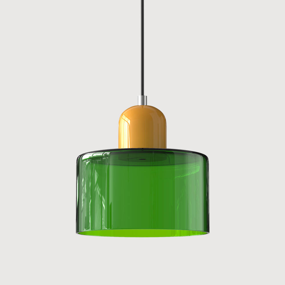 Creatieve Glazen Hanglamp Modern Design Voor Woonkamer Heldergroen Geel
