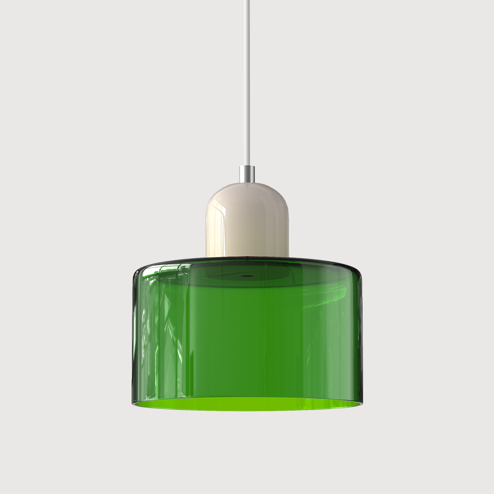 Creatieve Glazen Hanglamp Modern Design Voor Woonkamer Heldergroen Beige