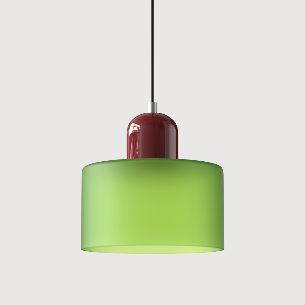 Creatieve Glazen Hanglamp Modern Design Voor Woonkamer Matgroen Rood