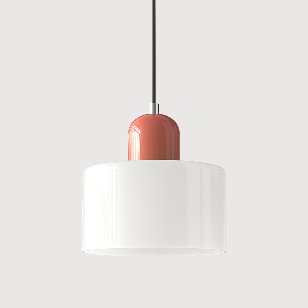 Creatieve Glazen Hanglamp Modern Design Voor Woonkamer Wit Roze