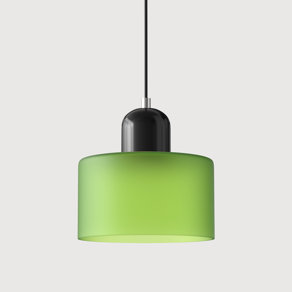 Creatieve Glazen Hanglamp Modern Design Voor Woonkamer Matgroen Zwart