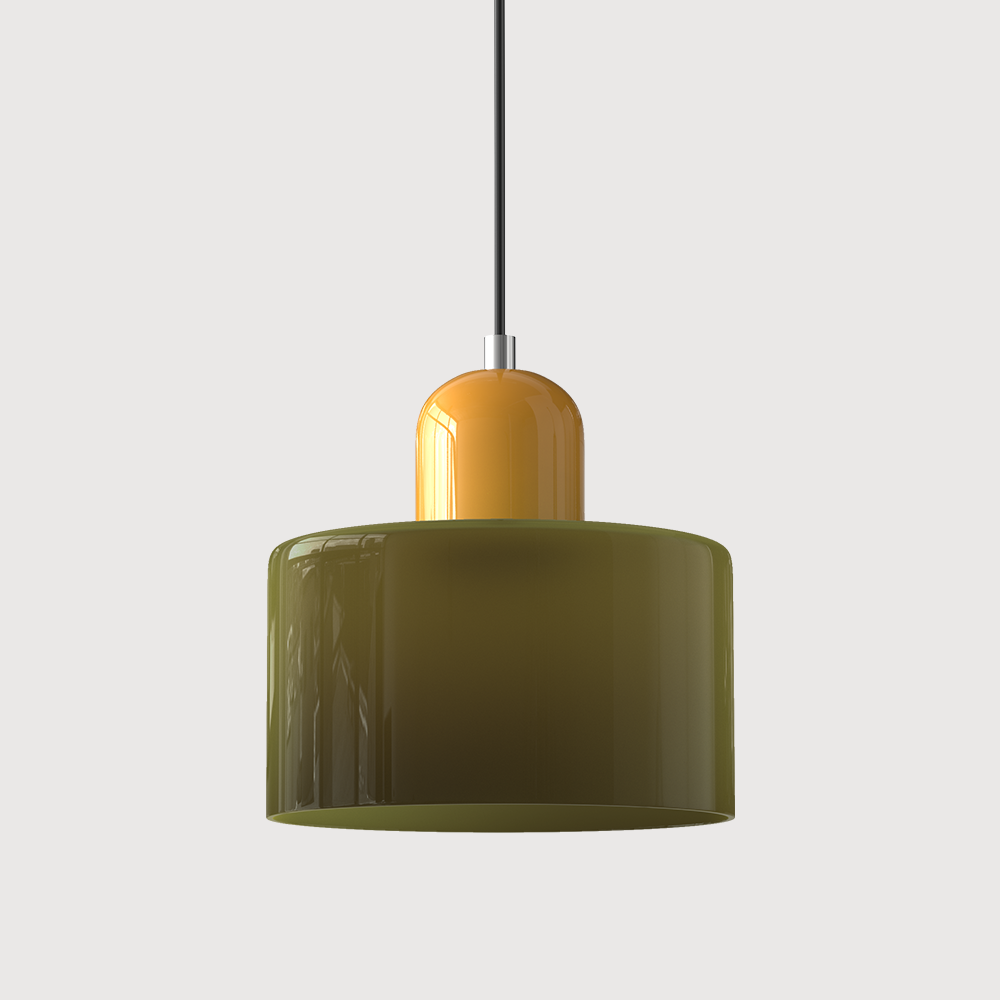 Creatieve Glazen Hanglamp Modern Design Voor Woonkamer Groen Geel