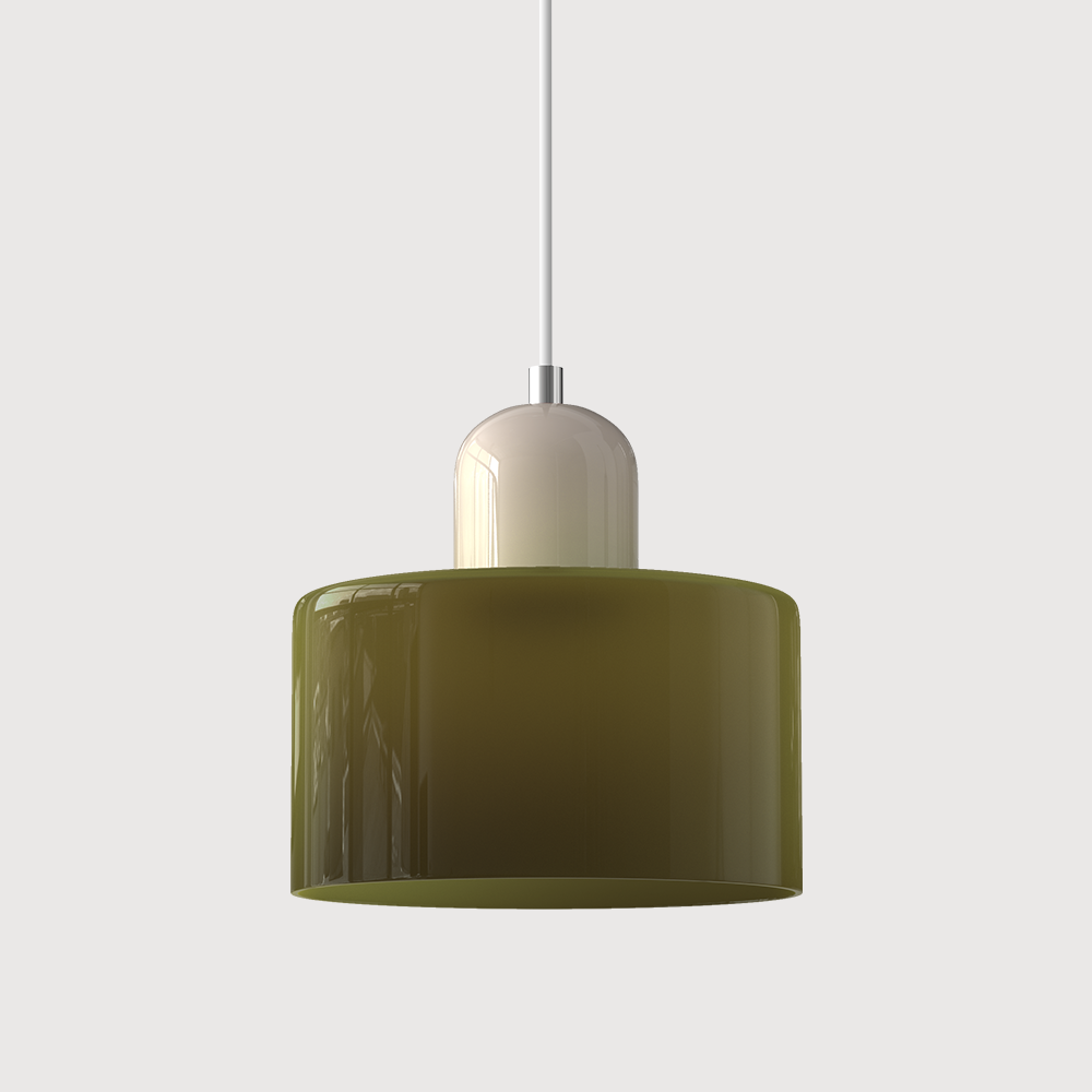 Creatieve Glazen Hanglamp Modern Design Voor Woonkamer Groen Beige