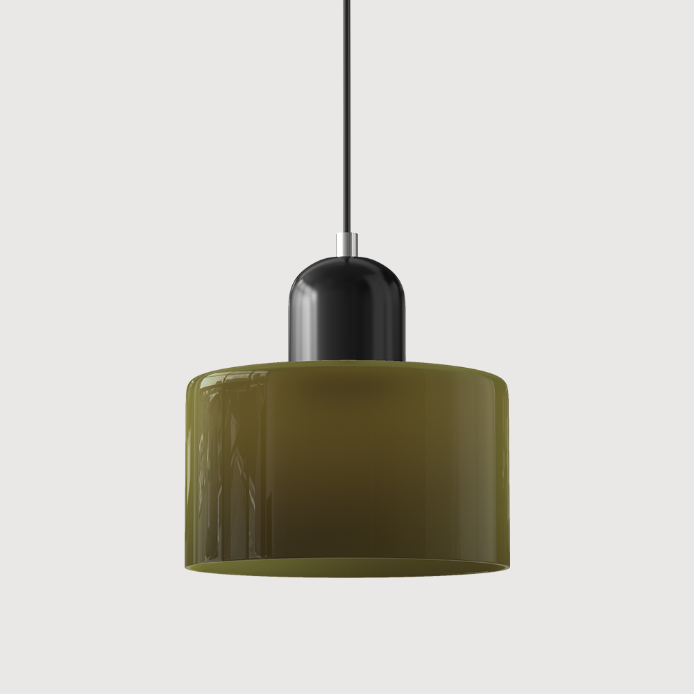 Creatieve Glazen Hanglamp Modern Design Voor Woonkamer Groen Zwart