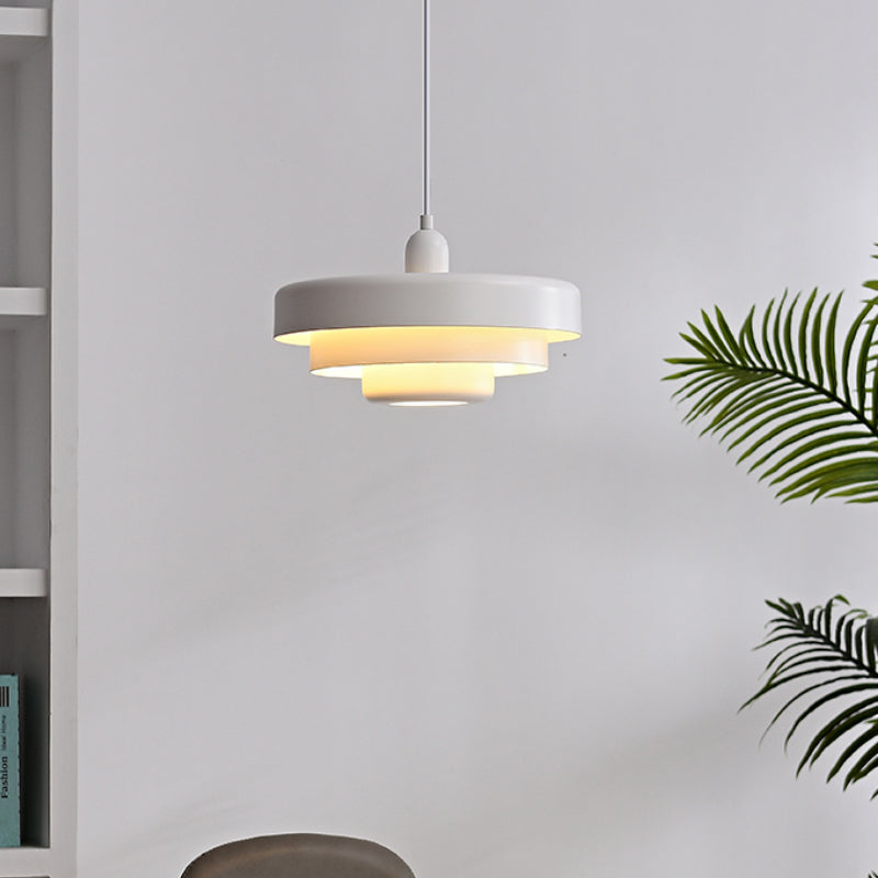 Mid Century Bauhaus Hanglamp Enkele Kop Ijzer Vintage Stijl Wit D 35 cm x H 21 cm ∅ 13