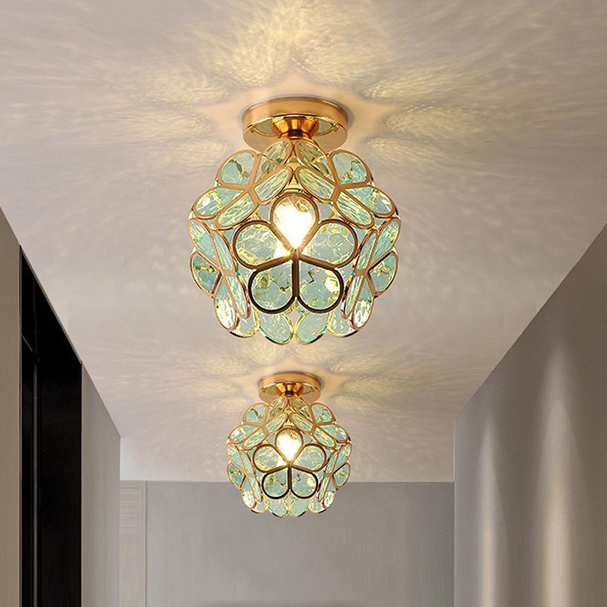 Bloemenachtige Glazen Plafondlamp Warme Verlichting
