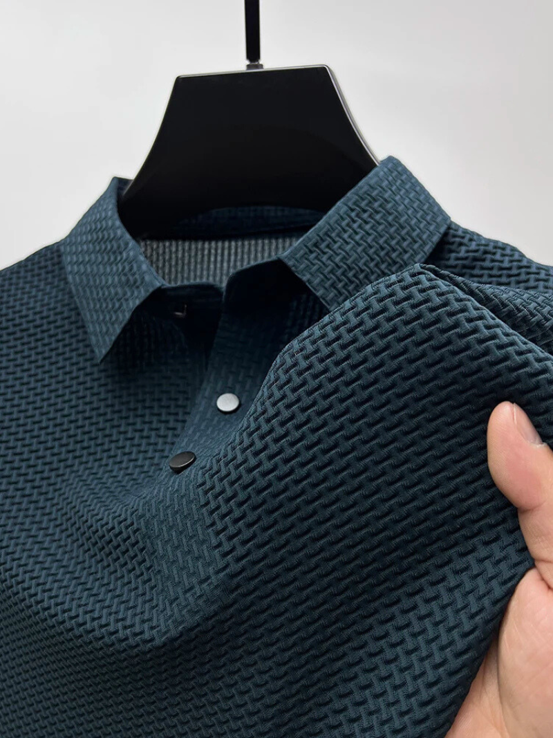 Zwarte Polo Heren Katoen Slanke Pasvorm Perfect Voor Casual en Formele Gelegenheden Diepblauw