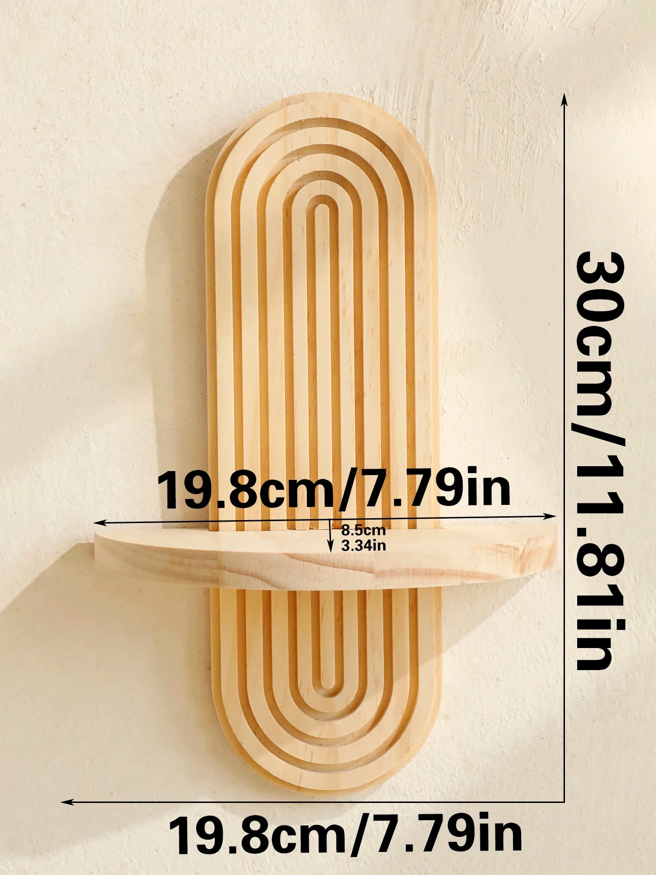 Boho Houten Wandplank Geometrisch Ontwerp Voor Boeken Decoratie
