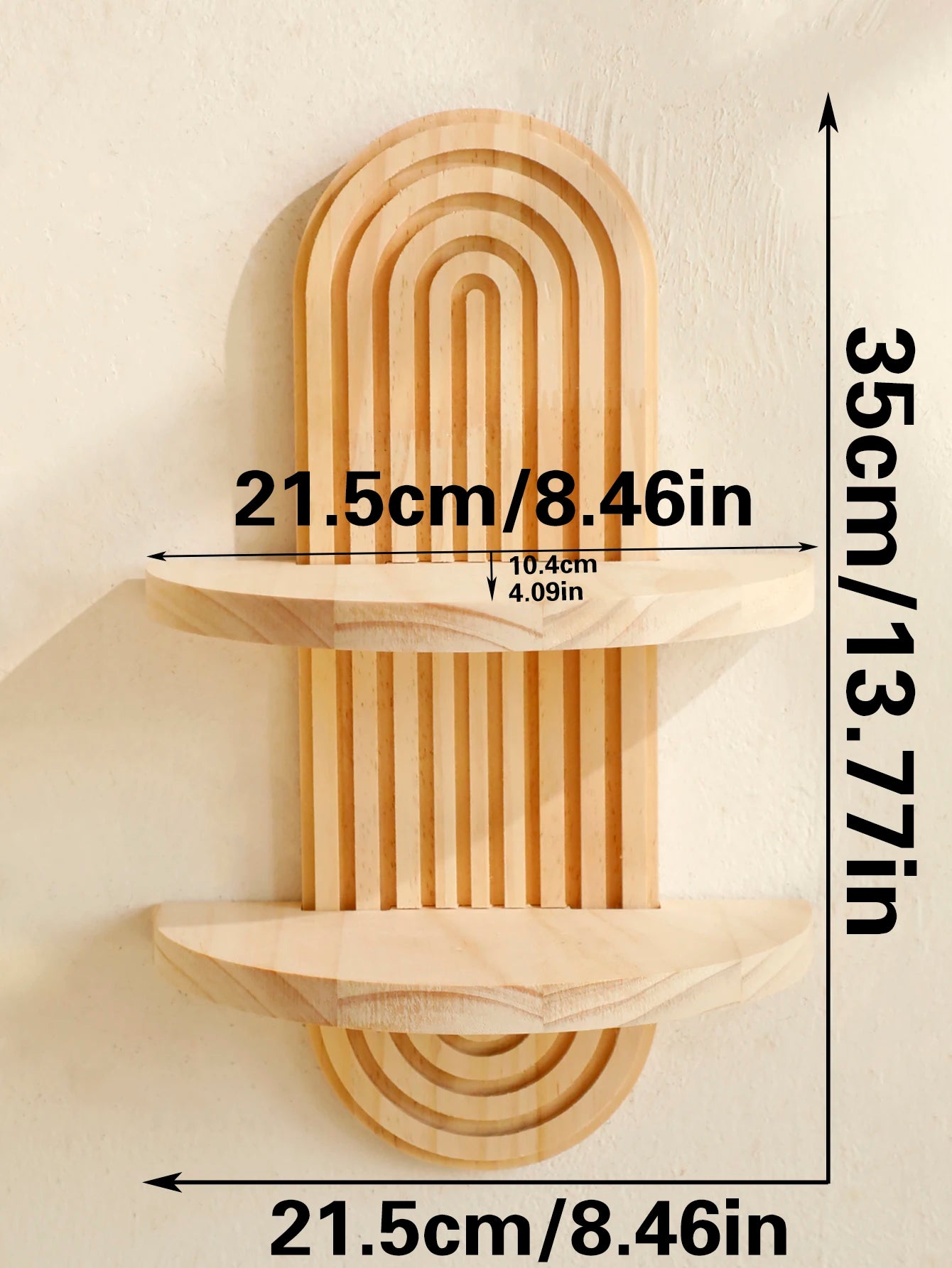 Boho Houten Wandplank Geometrisch Ontwerp Voor Boeken Decoratie