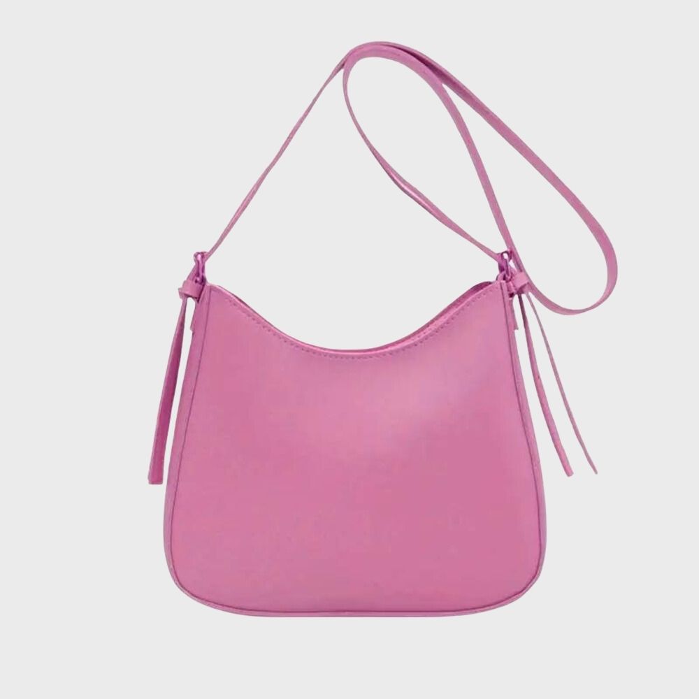Dames Crossbody Tas Vegan Leer Minimalistisch Ontwerp Roze