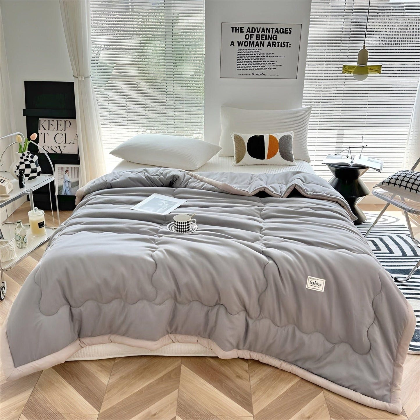 Zomer Koel Dekbed van Hoogwaardige Koelvezels – Lichtgewicht en Ademend voor Comfortabele Nachten Grijs