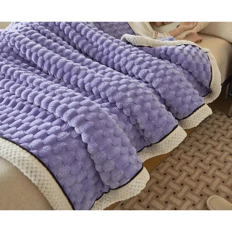 Dikke Koraal Fleece Wanddeken – Zacht, Warm en Omkeerbaar voor Binnen en Buiten, Verkrijgbaar in Diverse Maten Paars