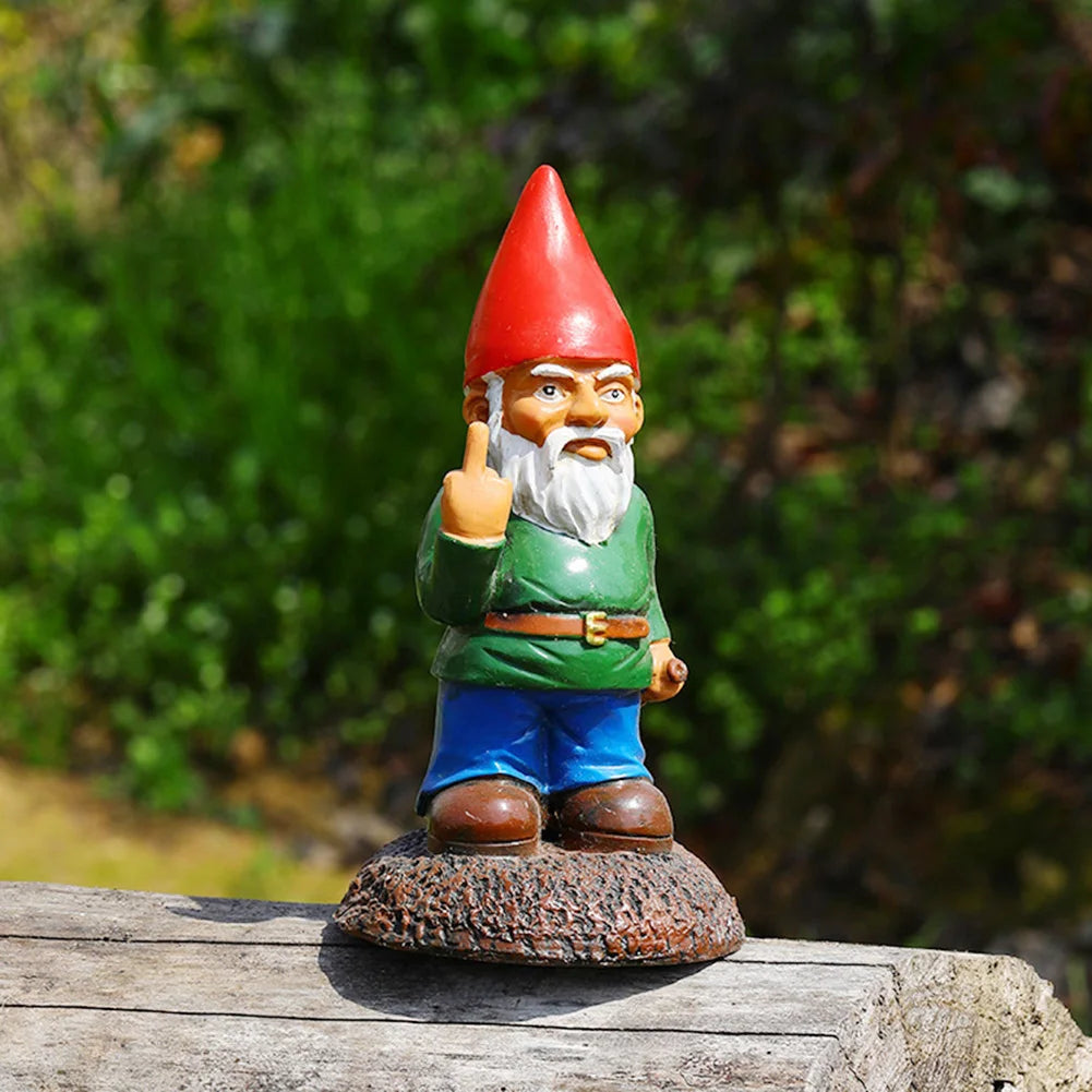 Creatief Tuinbeeldje Gnoom met Middelvinger van Resin