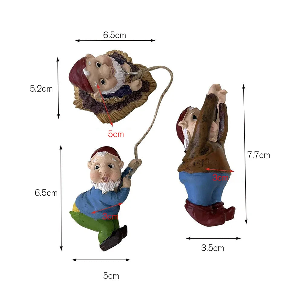 Creatief Tuinbeeldje Gnoom met Middelvinger van Resin 3PCS