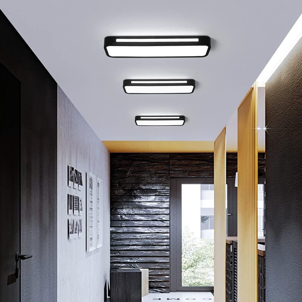 Moderne Nordic Minimalistische Lange LED Dimbare Plafondverlichting Zwart D78*H4CM Wit Licht